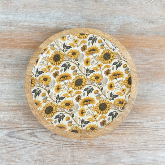 Sunflower Plate 20cm – Enamel Floral Serving Plate, Decorative Outdoor Dining Dish for Spring Home Decor