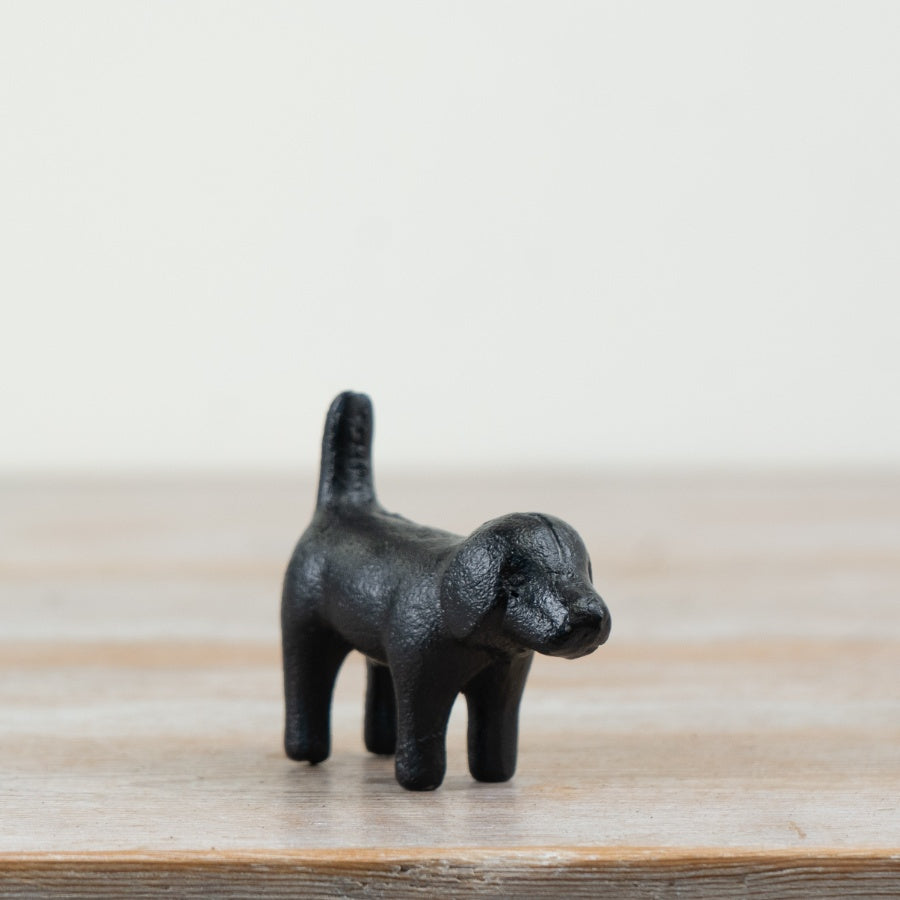 Metal Dog Decoration 7.4cm – Small Sculpted Dog Ornament, Decorative Home Accent for Shelf, Desk or Mantel Styling