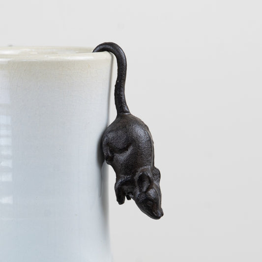 Mouse Pot Hanger 13.8cm – Cute Planter Edge Ornament, Mini Animal Plant Accessory for Indoor & Garden Decor