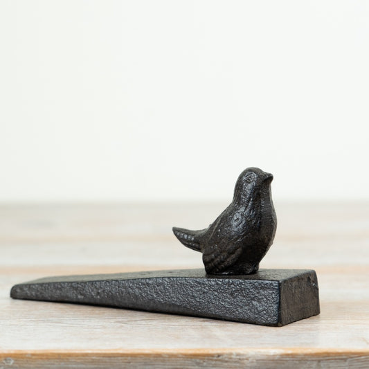 Cast Iron Bird Door Stopper 15.3cm – Rustic Decorative Door Stop, Vintage Style Home Accessory for Floor Hold