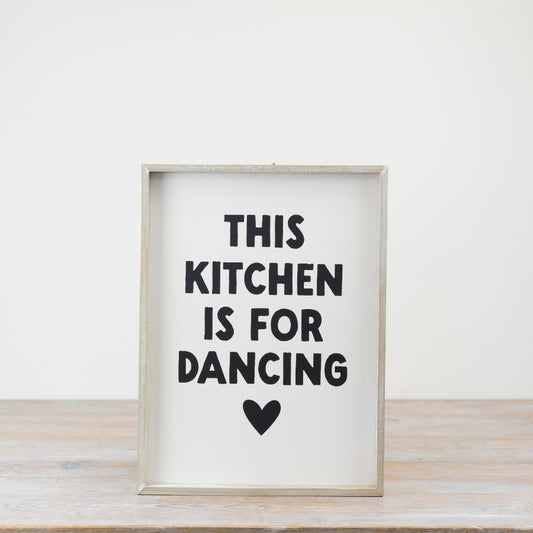 This Kitchen is for Dancing Wooden Sign 40cm – Rustic Kitchen Wall Decor Fun Quote Home Accent