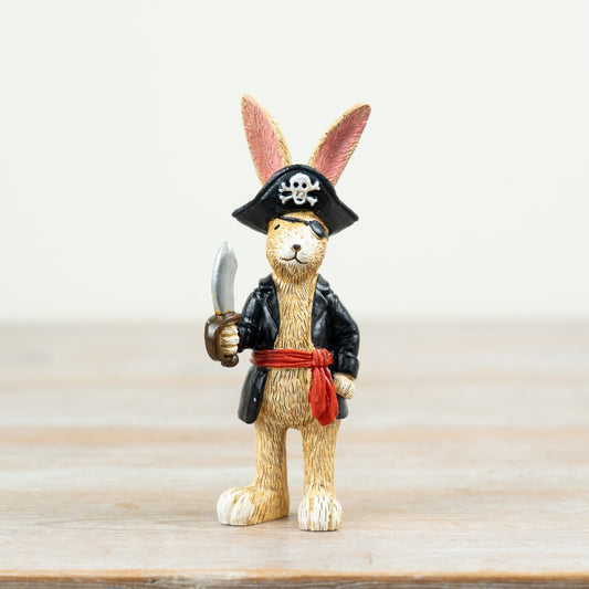 Pirate Jasper Rabbit 14cm – Nautical Bunny Figurine, Whimsical Pirate Decor Collectible for Home Styling