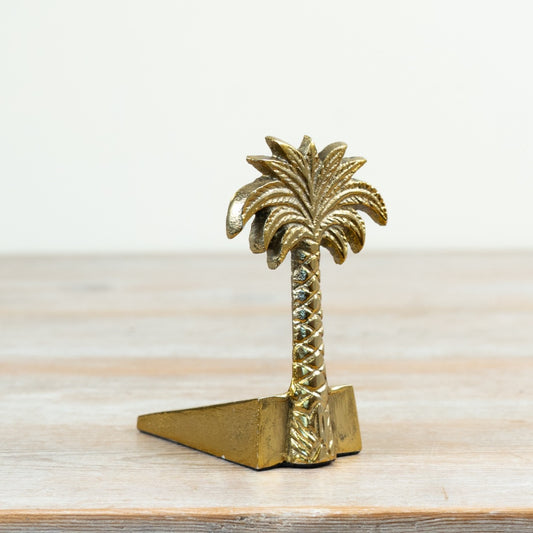 Gold Palm Tree Door Stopper 11cm – Decorative Metal Door Stop, Stylish Tropical Home Accessory for Floor Protection