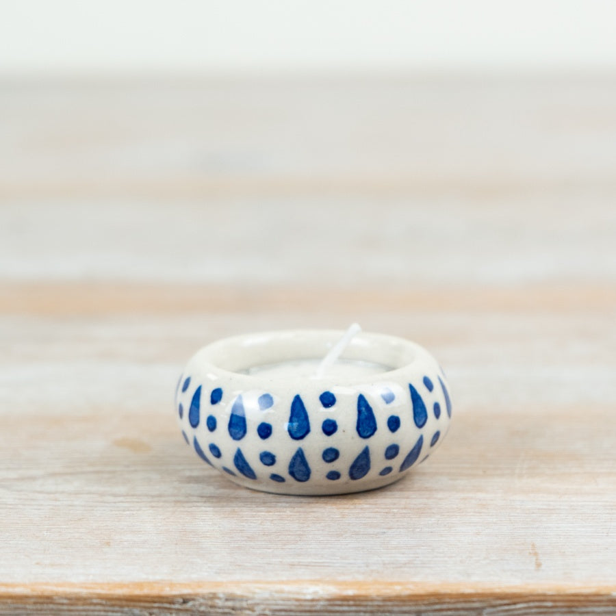 Ceramic Tealight Holder 5.5cm – Small Polished Candle Holder, Elegant Home Decor Accent for Ambient Lighting