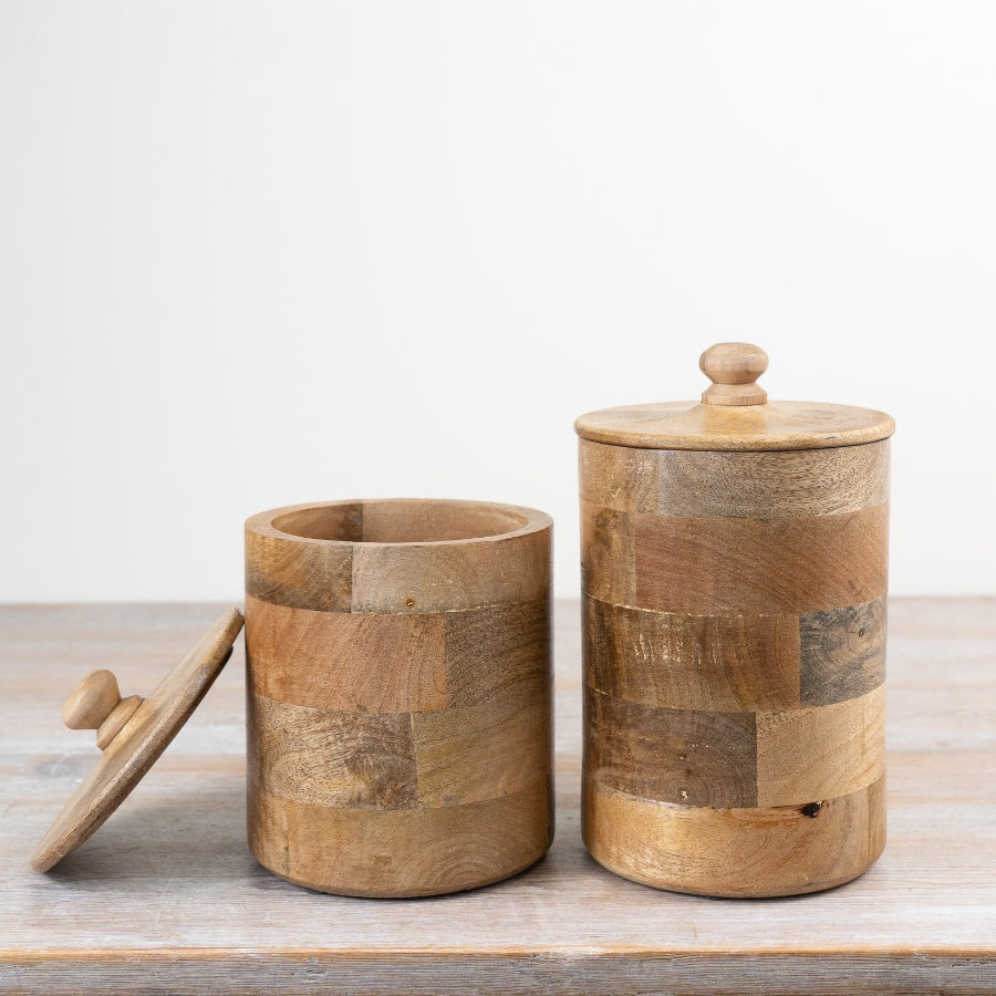 Round Wooden Storage Box with Lid 23cm – Rustic Keepsake Organiser, Decorative Home Storage for Trinkets & Accessories