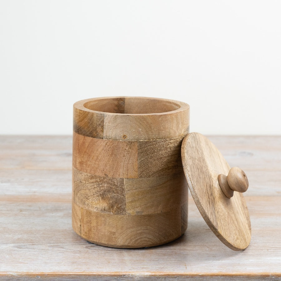 Rustic Wooden Storage Box with Lid 20cm – Round Keepsake Box, Decorative Organiser for Trinkets & Home Styling