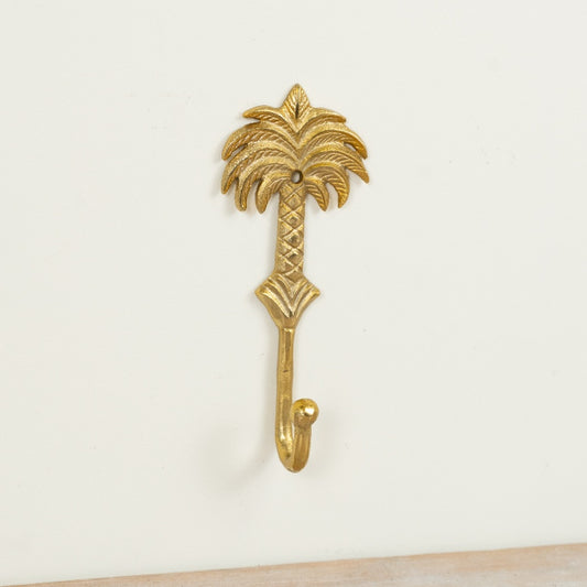 Gold Palm Tree Wall Hook 17cm – Decorative Metallic Hanger, Tropical Key & Coat Hook for Stylish Home Storage