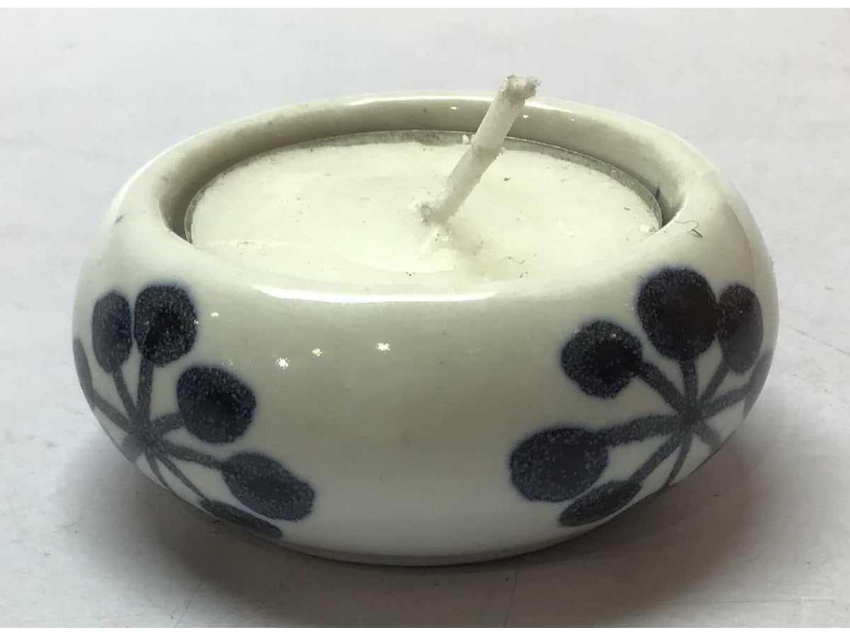 Floral Ceramic Tealight Holder 5.5cm – Small Glazed Candle Holder, Decorative Home Accent for Warm Ambient Lighting