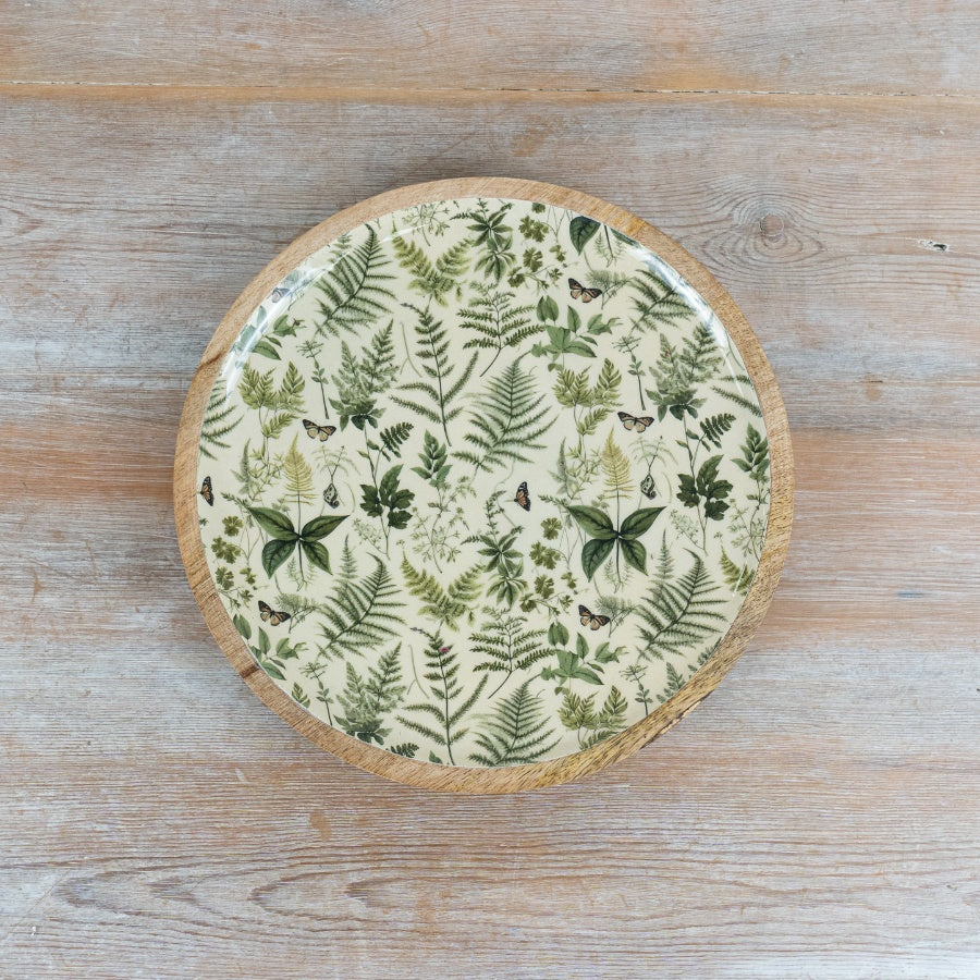Fern Botanical Decorative Plate 25cm – Green Leaf Display Plate, Nature-Inspired Home Decor for Wall or Table Styling