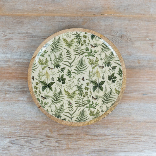 Fern Botanical Decorative Plate 25cm – Green Leaf Display Plate, Nature-Inspired Home Decor for Wall or Table Styling
