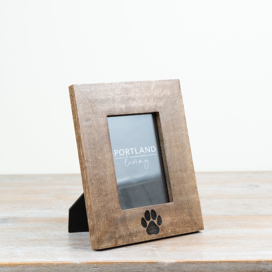 Paw Print Photo Frame 6x4" – Pet Lover Picture Frame, Dog & Cat Memorial Display for Home Decor