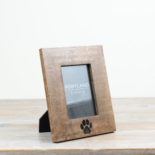Paw Print Photo Frame 6x4" – Pet Lover Picture Frame, Dog & Cat Memorial Display for Home Decor