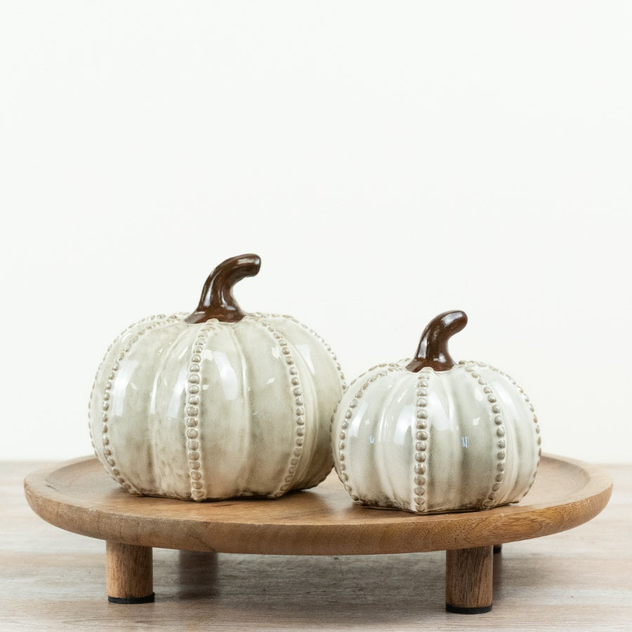 Pumpkin Ornament Natural Tone Autumn Pumpkin Decoration Rustic Halloween Home Décor 15.5cm