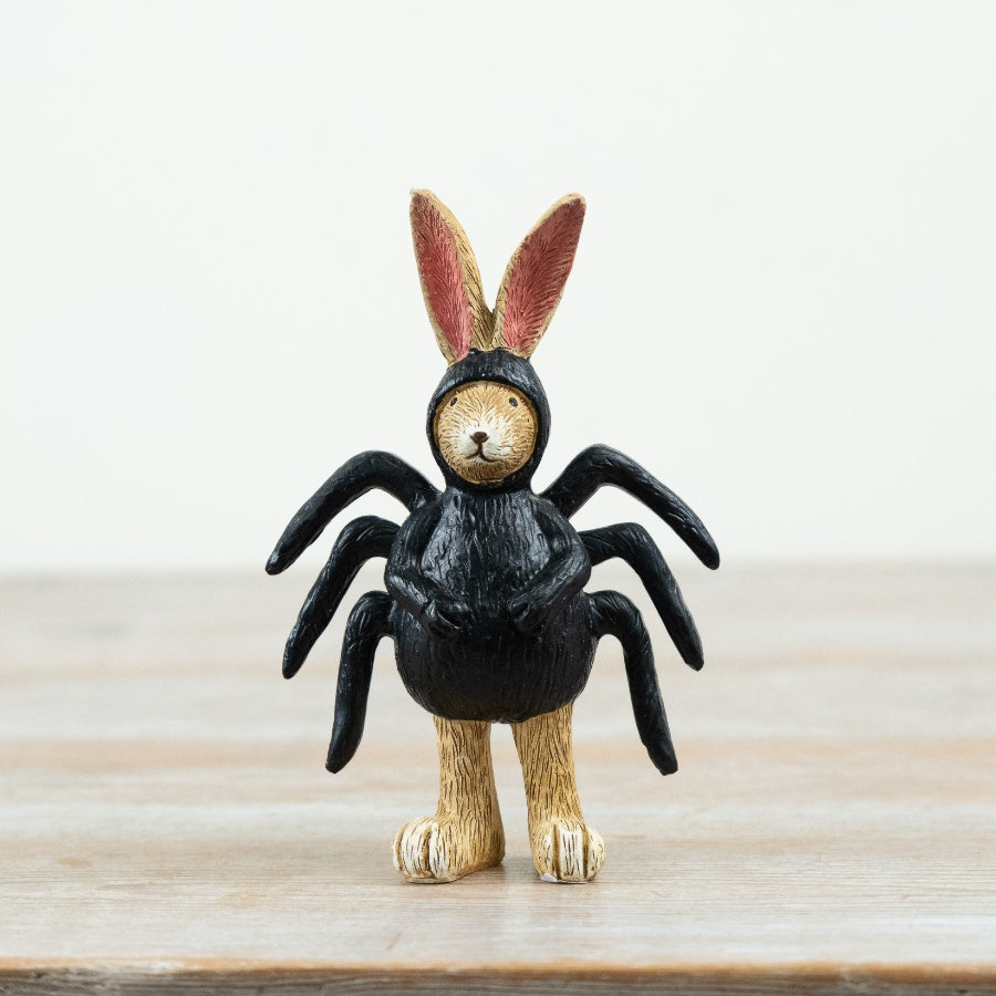 Black Spider Rabbit Ornament Halloween Rabbit Decoration Autumn Home Décor Seasonal Gift 14cm