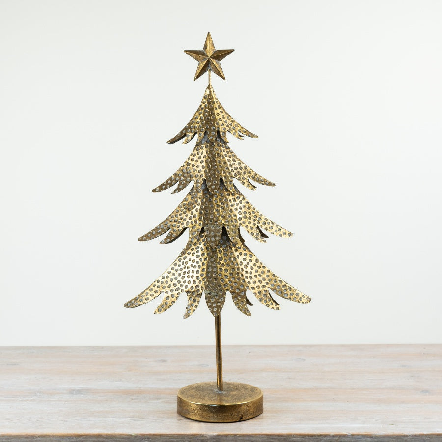 Gold Metal Tree Decoration Freestanding Modern Christmas Tree Ornament Festive Home Décor 67cm