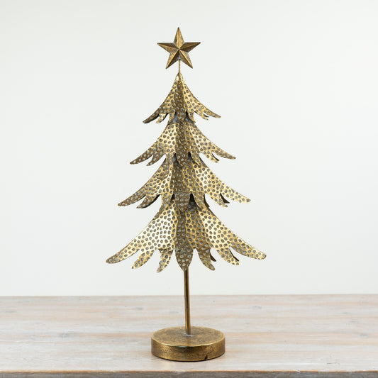 Gold Metal Tree Decoration Freestanding Modern Christmas Tree Ornament Festive Home Décor 67cm