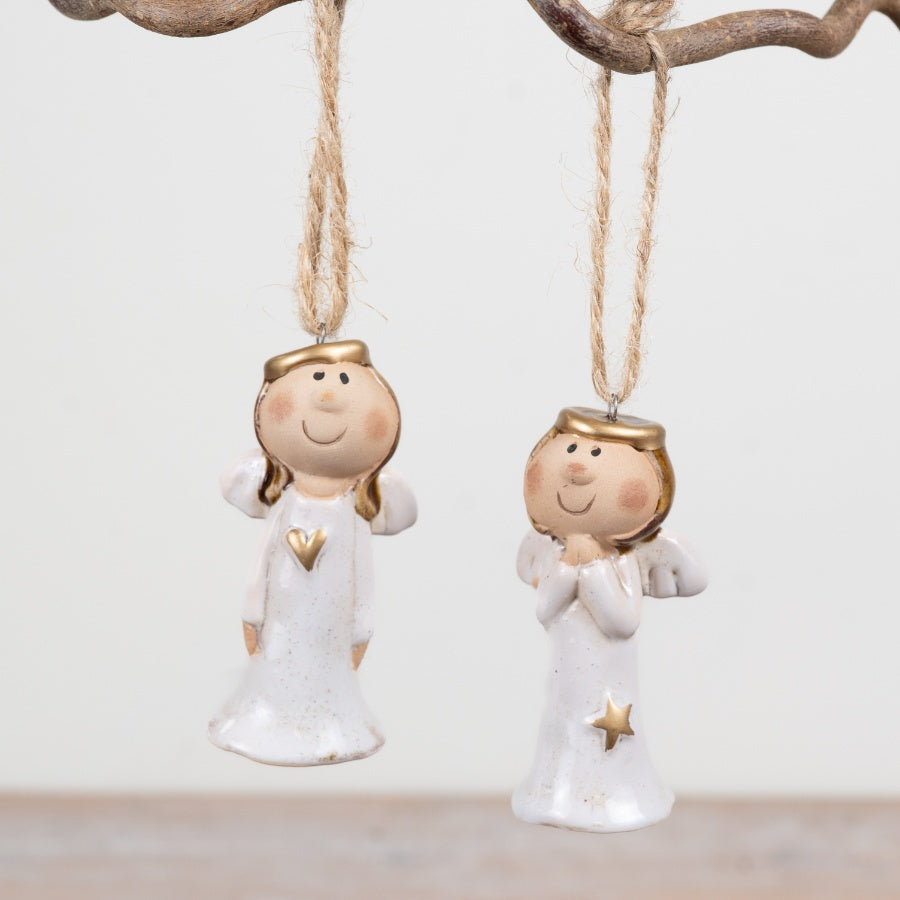 8cm Ceramic Angel Hanging Decorations 2/a
