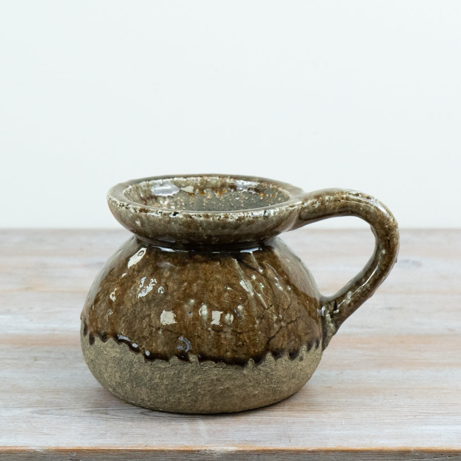 Agnes Stoneware Jug Reactive Glaze Ceramic Jug Rustic Decorative Vase Farmhouse Home Décor 25cm