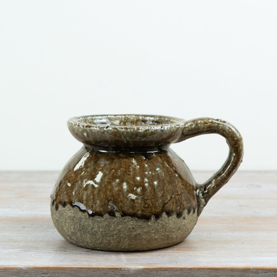 Agnes Stoneware Jug Reactive Glaze Ceramic Jug Rustic Decorative Vase Farmhouse Home Décor 25cm