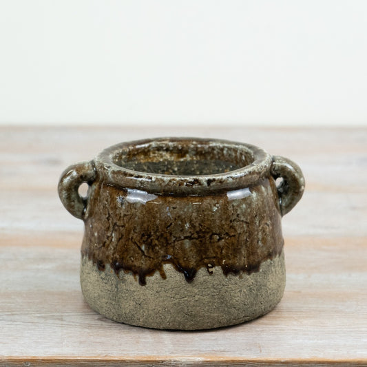 Agnes Stoneware Pot Reactive Glaze Ceramic Planter Rustic Plant Pot Botanical Home Décor 18cm