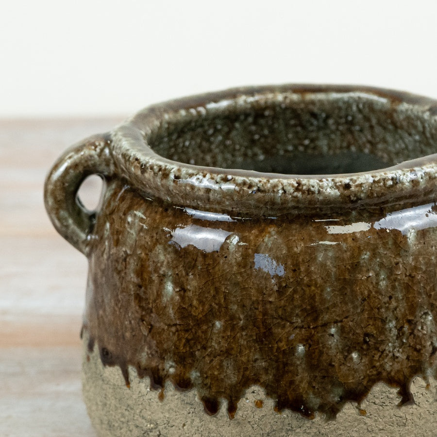 Agnes Stoneware Pot Reactive Glaze Planter Rustic Ceramic Plant Pot Home Décor 23cm