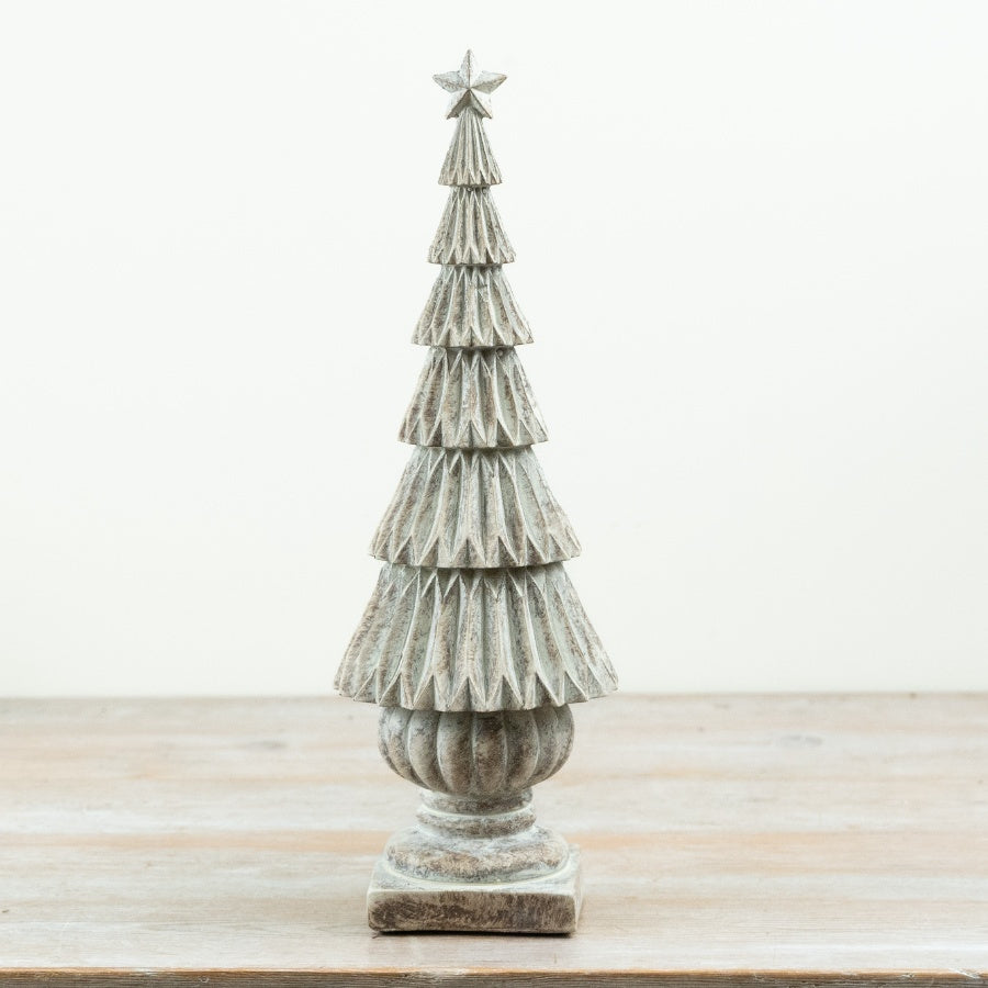 Distressed Tree Ornament Antique Wash Decorative Christmas Tree Rustic Festive Home Décor 39.5cm