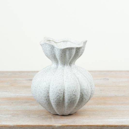 Textured Ceramic Vase Neutral Decorative Flower Vase Organic Contemporary Home Décor 22.5cm