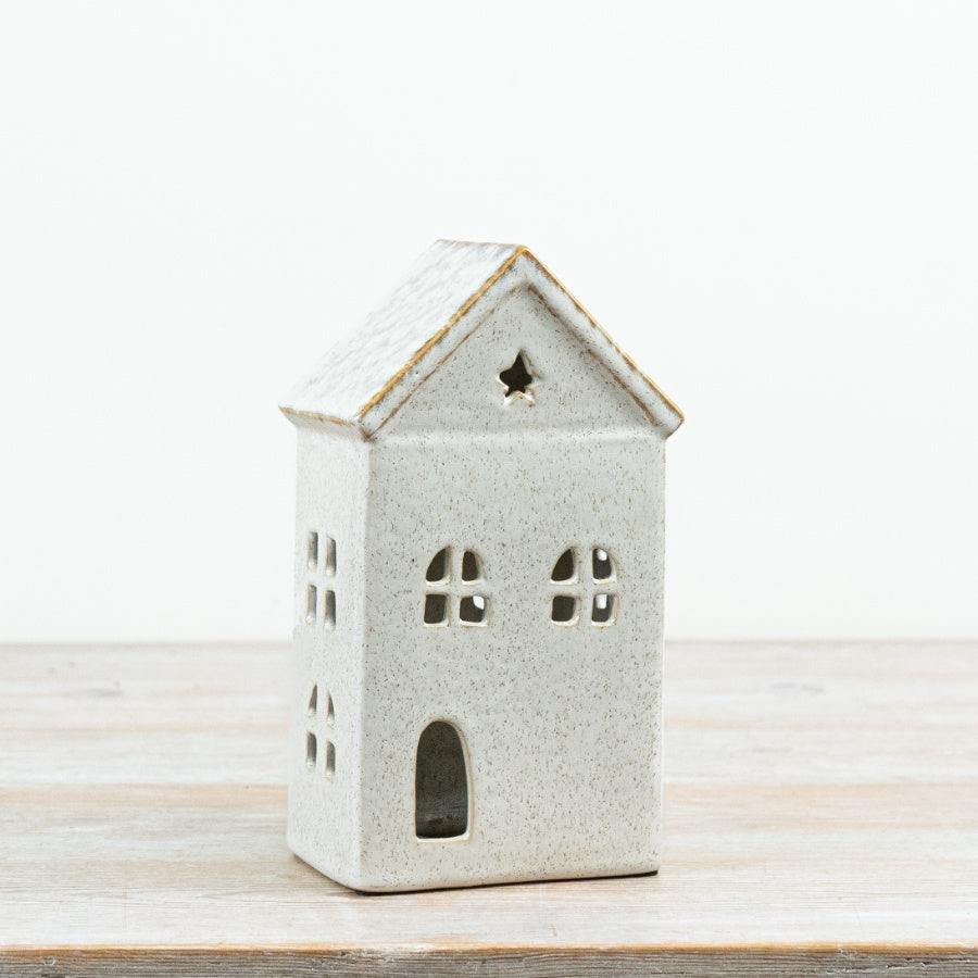 CERAMIC T-LIGHT HOUSE, 21CM