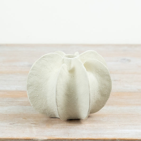 Natural Vase Stone Effect Textured Decorative Flower Vase Contemporary Neutral Home Décor 17cm