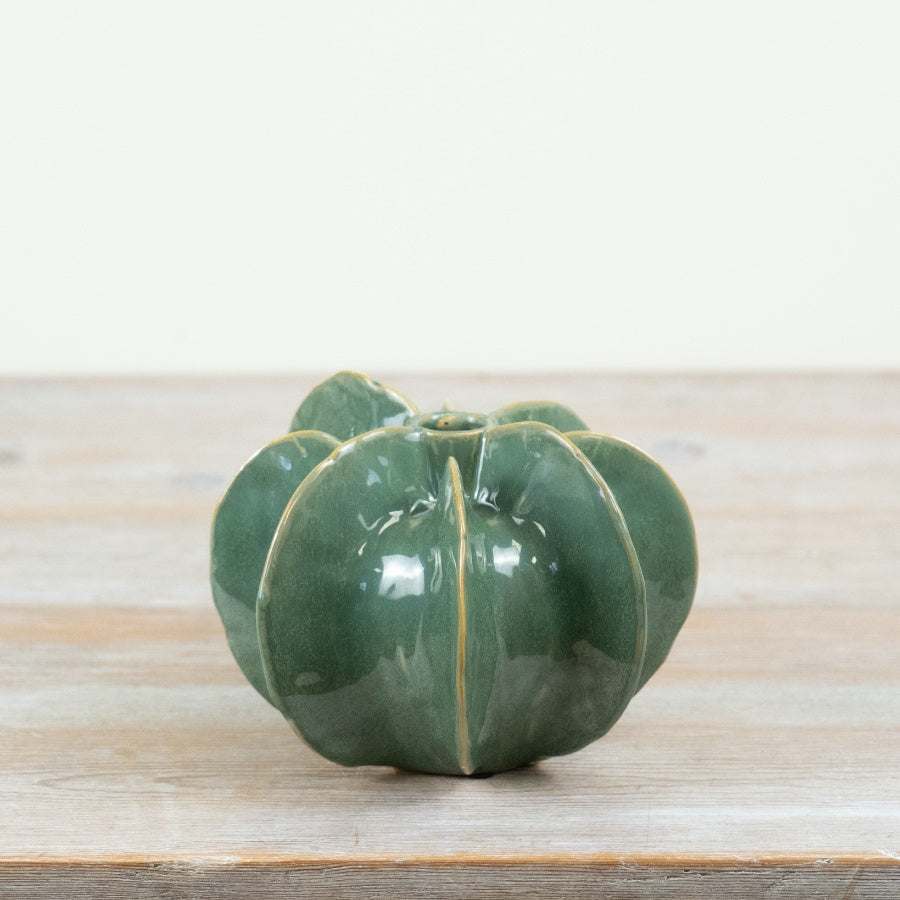 Green Vessel Vase Gloss Glazed Decorative Flower Vase Botanical Home Décor Accent Piece 15.5cm