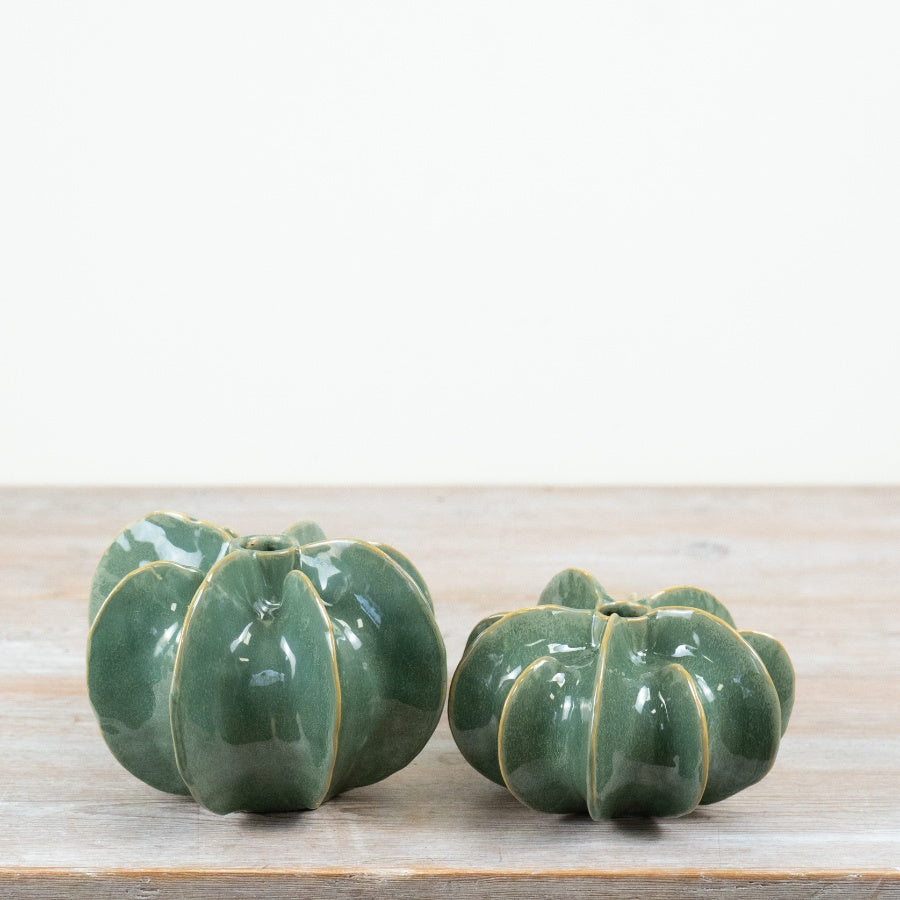 Green Vessel Vase Gloss Glazed Decorative Flower Vase Botanical Home Décor Accent Piece 15.5cm