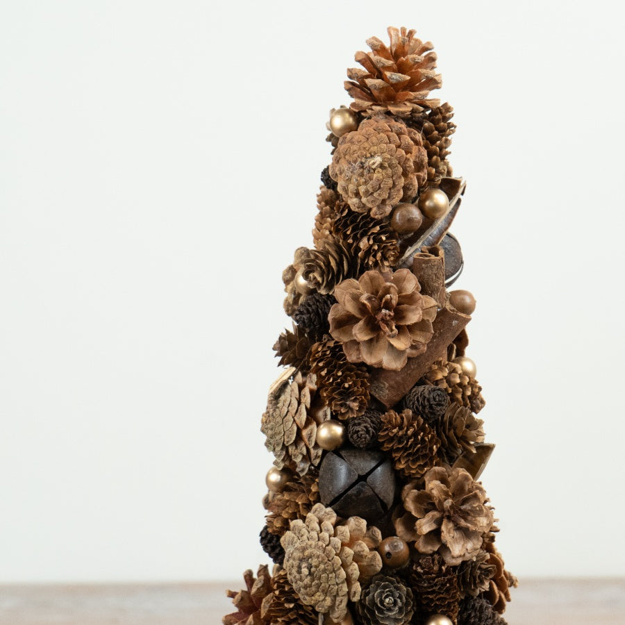 Natural Pinecone and Bell Tree Decoration Christmas Tabletop Tree Rustic Festive Home Décor 42cm Item #79106