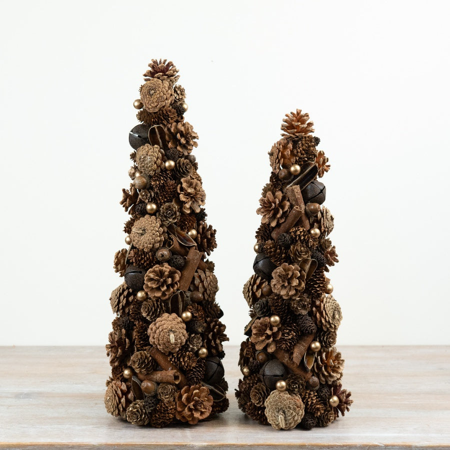 Natural Pinecone and Bell Tree Decoration Christmas Tabletop Tree Rustic Festive Home Décor 42cm Item #79106