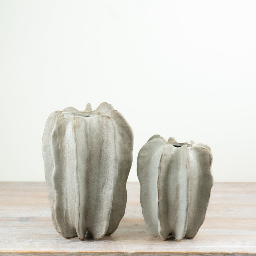 Sculptural Stoneware Vase Organic Stoneware Vase Neutral Decorative Vase Contemporary Home Décor 15cm Item #79251