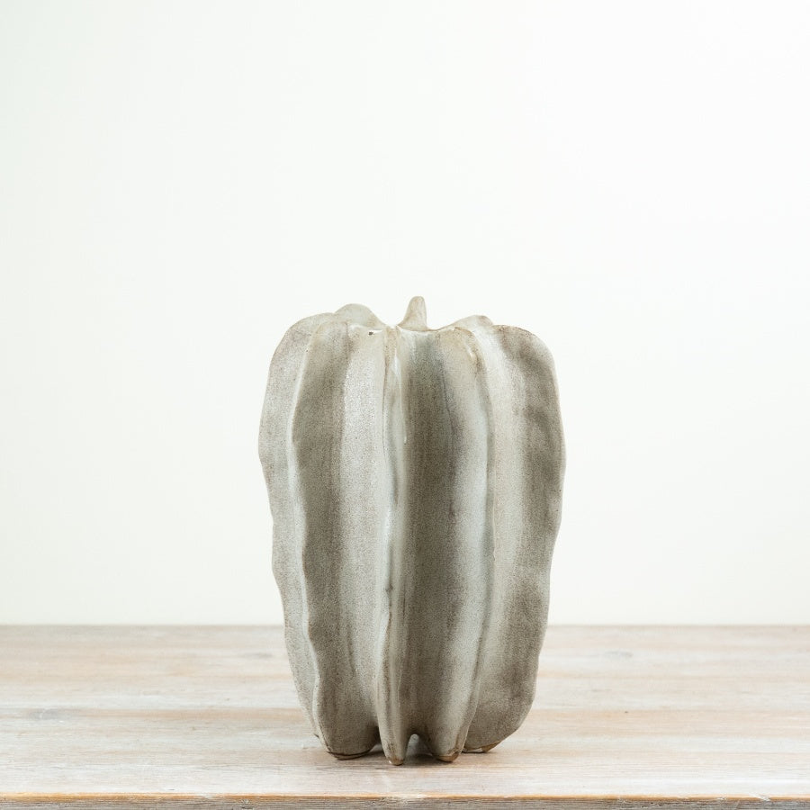 Sculptural Stoneware Vase Organic Stoneware Vase Neutral Decorative Vase Contemporary Home Décor 15cm Item #79251