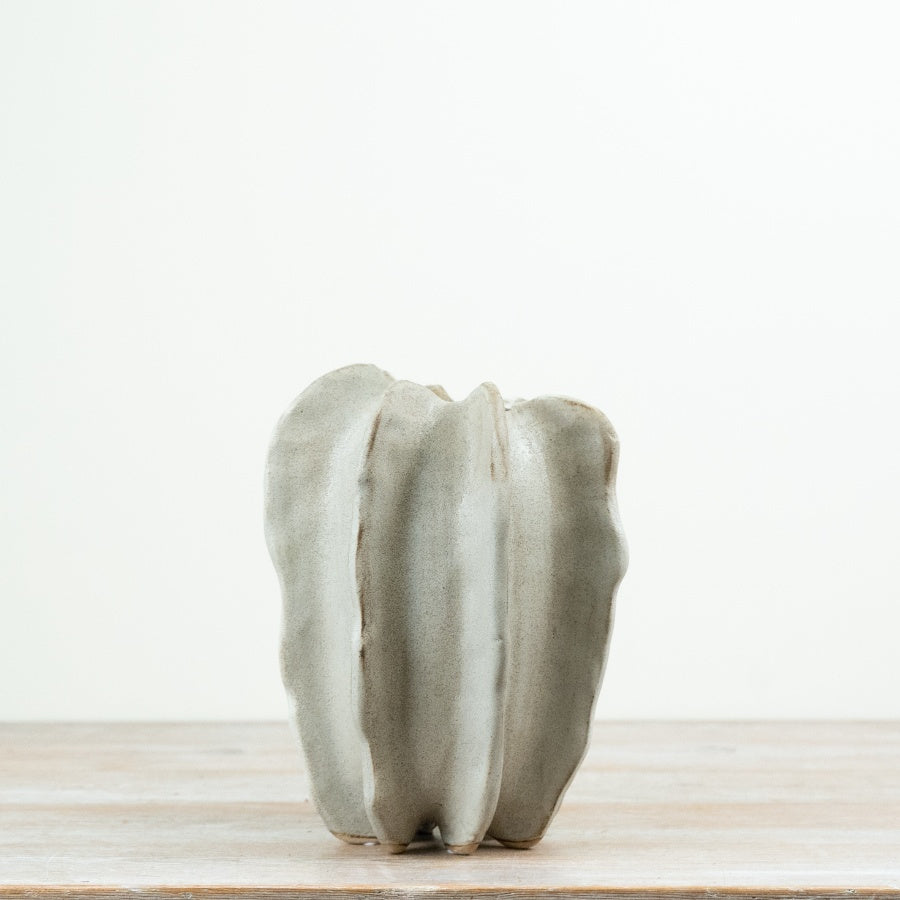 Sculptural Stoneware Vase Organic Stoneware Vase Neutral Decorative Vase Contemporary Home Décor 23cm Item #79252