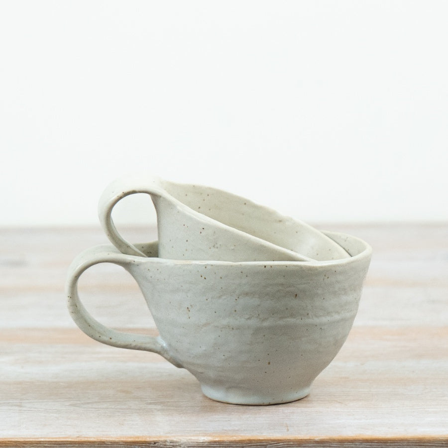 Cream Artisan Mug Speckled Ceramic Mug Rustic Coffee Cup Neutral Farmhouse Kitchenware 16x11x8cm Item #79268