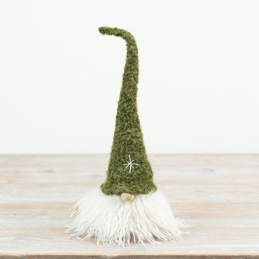 Green Gonk Standing Decoration Moss Green Felt Hat Scandinavian Nordic Christmas Home Décor 33x11cm Item #79310