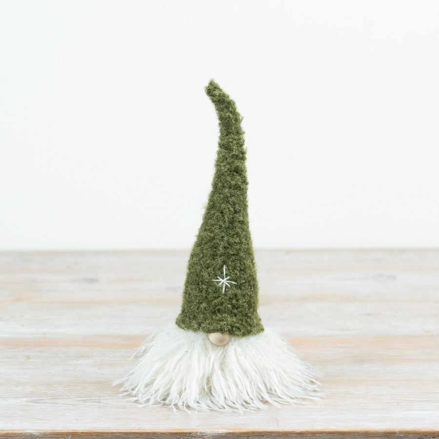 Green Gonk Standing Decoration Moss Green Felt Hat Scandinavian Nordic Christmas Home Décor 23x7cm Item #79311