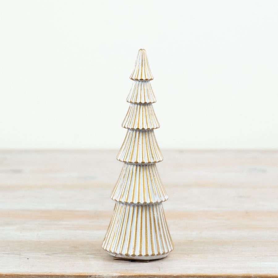 Resin Tree Decoration Polyresin Christmas Tree Ornament Festive Seasonal Display Home Décor 20x6.5cm Item #79326