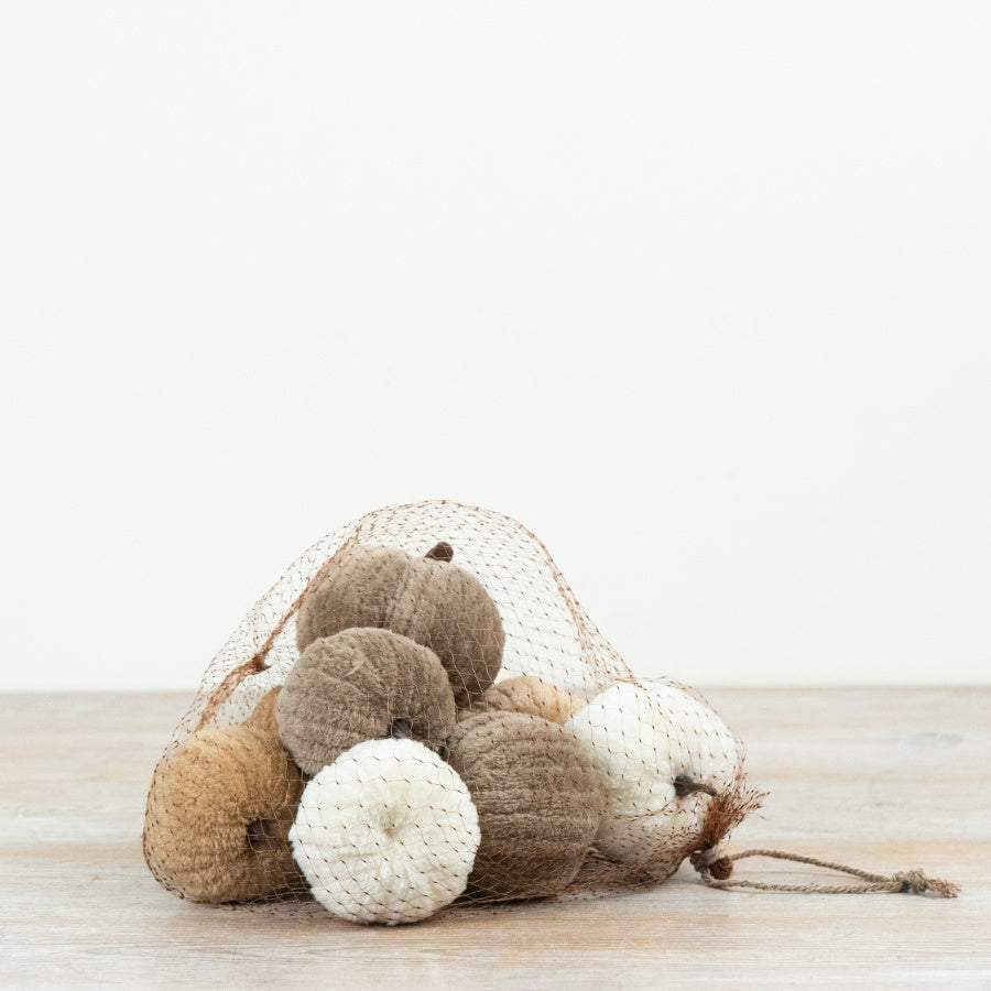 Autumn Pumpkin Decoration in Gift Bag Seasonal Harvest Ornament Rustic Home Décor Autumn Display 17cm Item #79347