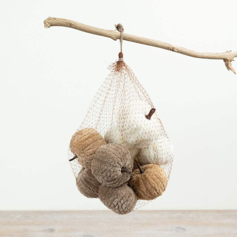 Autumn Pumpkin Decoration in Gift Bag Seasonal Harvest Ornament Rustic Home Décor Autumn Display 17cm Item #79347