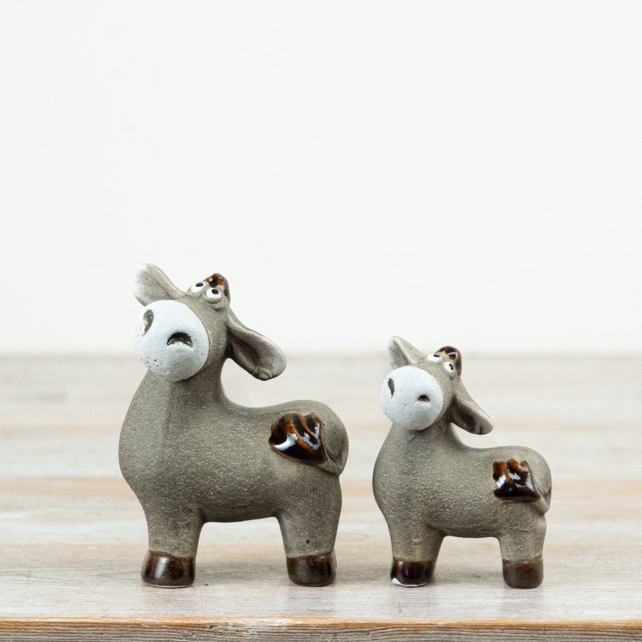 Little Lookers Donkey Ornament Decorative Animal Figurine Rustic Country Home Décor Gift 8.9cm