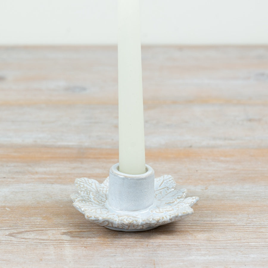 11cm Ceramic Leaf Candle Holder