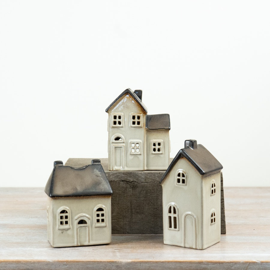 Metallic House T-Light Holder, 15.8cm
