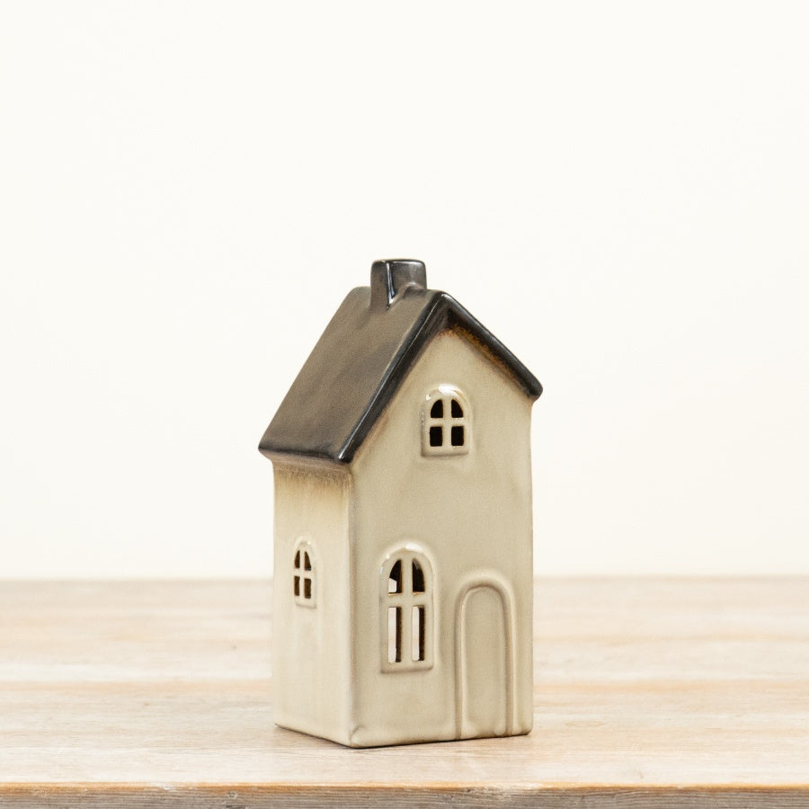 Tall Metallic T-Light House, 19.5cm