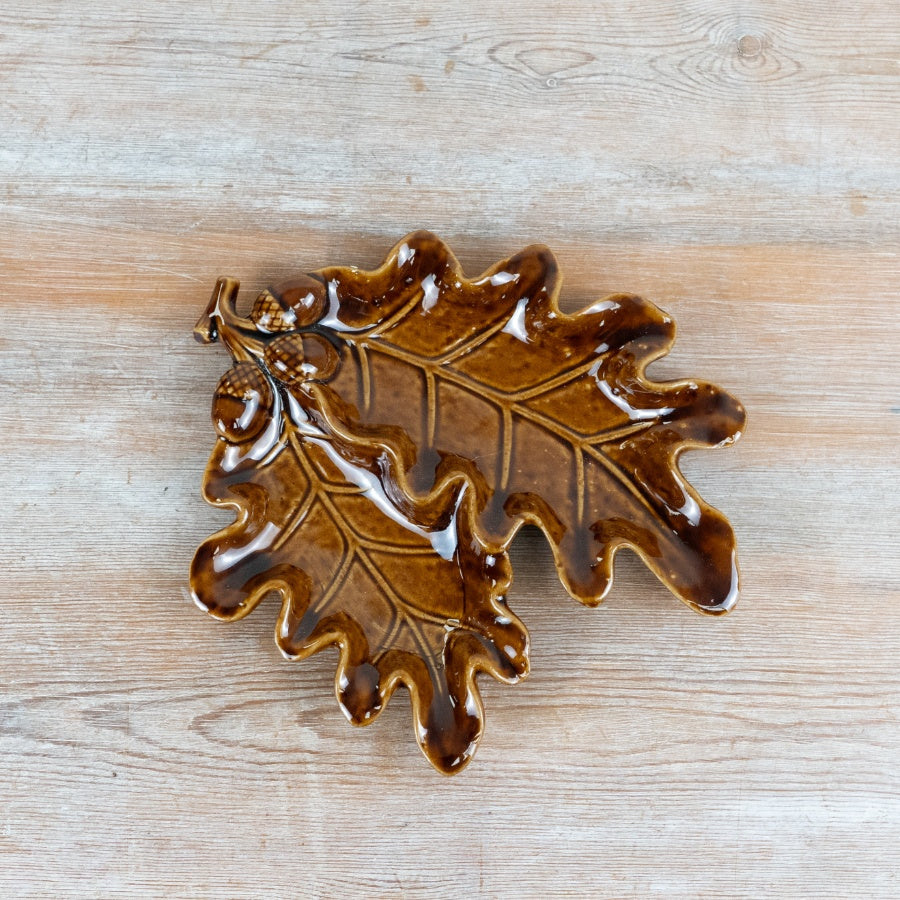 23cm Acorn & Leaf Ceramic Dish