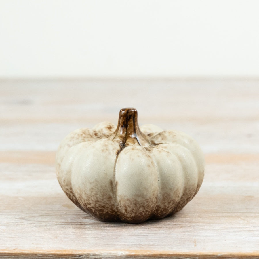 Cream Pumpkin Decoration, 9cm