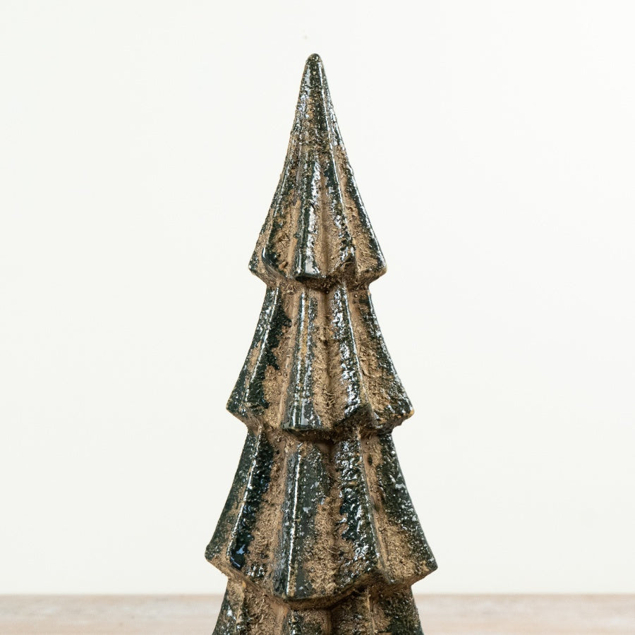 Rustic Green Ceramic Christmas Tree Decoration Glazed Festive Statement Ornament Holiday Home Décor 46cm Item #80259