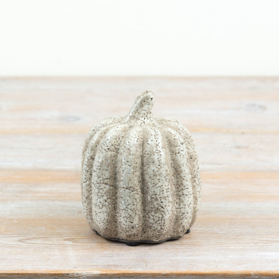 Decorative Pumpkin Ceramic Pumpkin Ornament Autumn Seasonal Home Décor Rustic Display Accent 14cm Item #80267